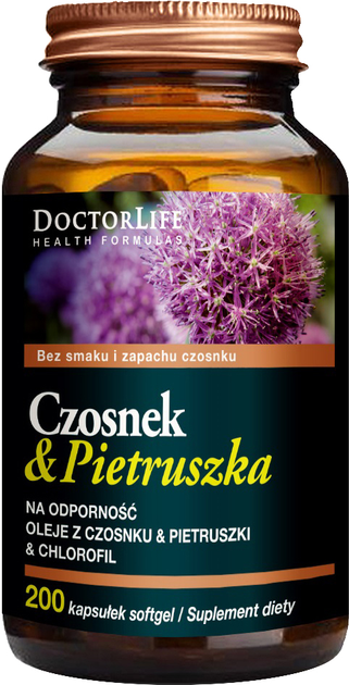 Харчова добавка Doctor Life Олія часнику та петрушки 200 капсул (5906874819647) - зображення 1