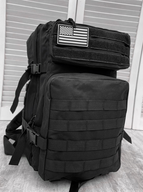 Тактический штурмовой рюкзак black U.S.A 45 LUX ml847 - изображение 2