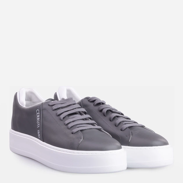 Sneakersy męskie skórzane na platformie Cerruti 1881 CSSU01094M 42 Szare (8052579068921) - obraz 2