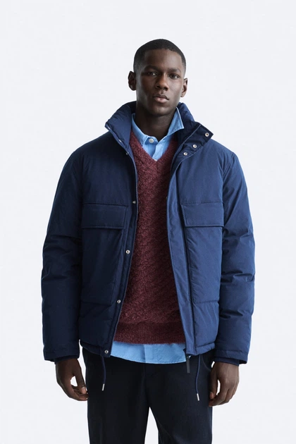 Куртка стьобана утеплена Zara L синій 8281/440/401 – Брендовая