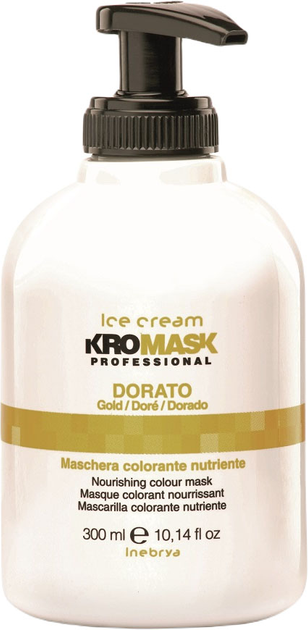 Maska tonująca do włosów Inebrya Ice Cream Kromask Professional Gold 300 ml (8033219165446) - obraz 1