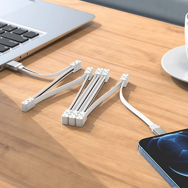 Дата кабель HOCO U103 Magnetic Absorption USB to Lightning (1m) (White) (178391) - зображення 4