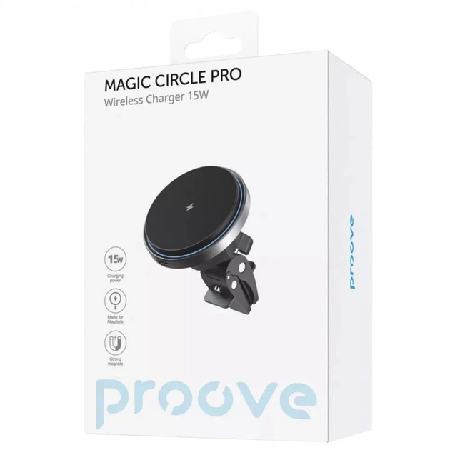 Автодержатель с БЗУ Proove Magic Circle 15W Silver - изображение 4