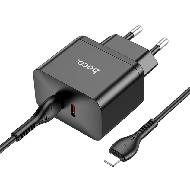 СЗУ Hoco N29 PD35W (2USB-C) + кабель Type-C to Lightning Black - изображение 3