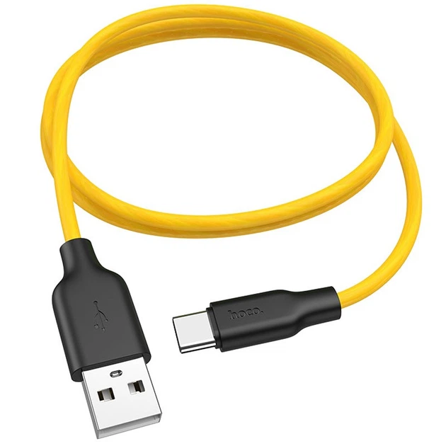 Дата кабель Hoco X21 Plus Silicone Type-C Cable (1m) Black / Yellow - Фото 2 Дата кабель Hoco X21 Plus Silicone Type-C Cable (1m) Black / Yellow - изображение 2