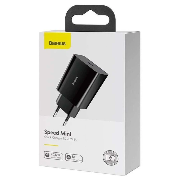 Сетевое зарядное устройство Baseus Speed Mini Quick Charger 1C 20W (Черный) (36258) - изображение 5