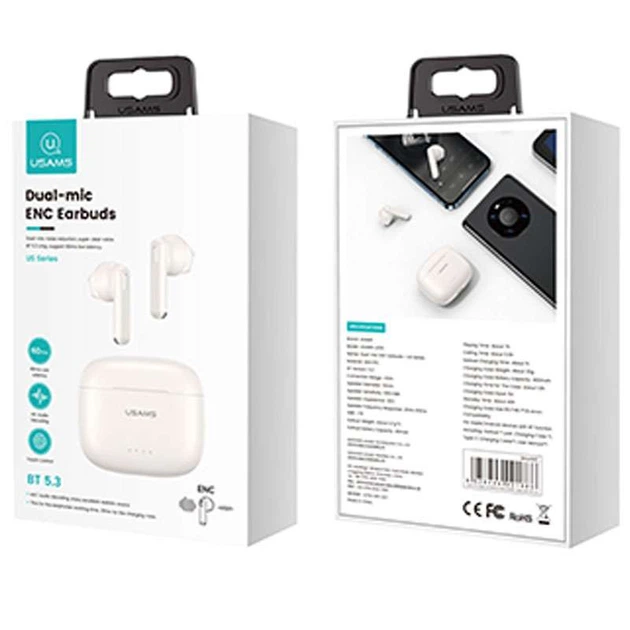 Беспроводные TWS наушники USAMS-US14 BT 5.3 (White) (156062) - изображение 4