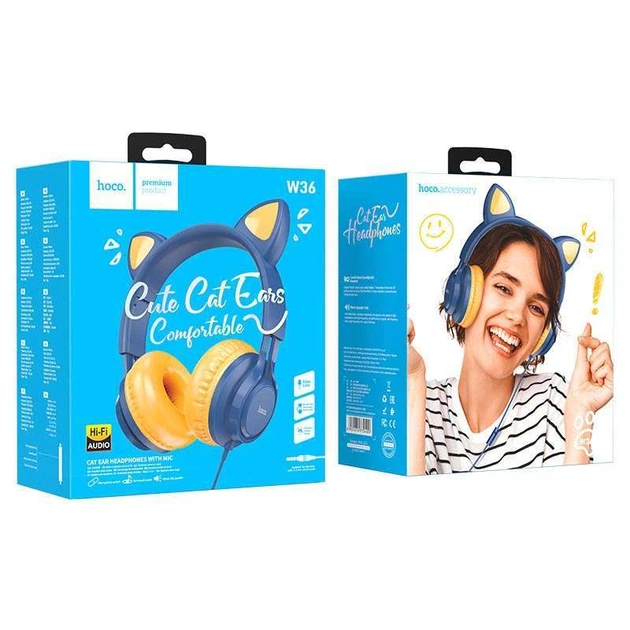 Наушники HOCO W36 Cat ear (Midnight Blue) (137911) - изображение 5