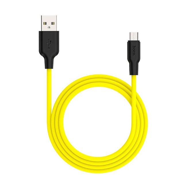 Дата кабель HOCO X21 Plus Silicone MicroUSB Cable (1m) (Black / Yellow) (104721) - зображення 2