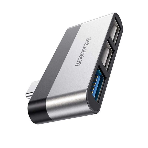 Переходник Borofone DH1 Type-C to USB (Черный / Серебряный) (138646) - Фото 1 Переходник Borofone DH1 Type-C to USB (Черный / Серебряный) (138646) - изображение 1