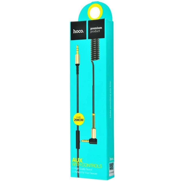 Аудио кабель Aux HOCO UPA02 With Mic (2m) (Черный) (89014) - изображение 2