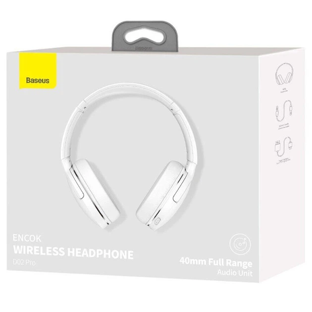 Накладные беспроводные наушники Baseus Encok Wireless headphone D02 Pro (NGTD01030) White - изображение 6