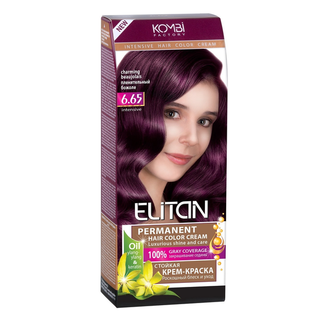 Стойкая крем-краска для волос «Elitan» 6.65 Пленительный божоле (115144 ...