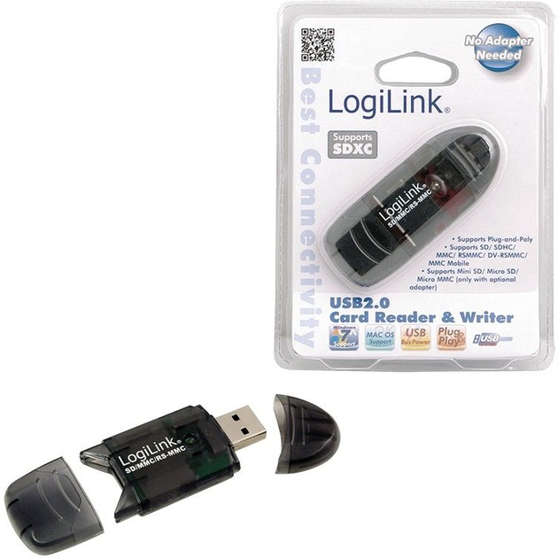 Czytnik kart LogiLink CR0007 Card Reader USB 2.0 Stick external for SD/MMC - obraz 3