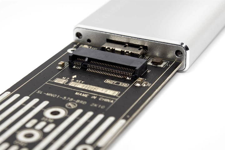 Зовнішня кишеня Frime для M.2 NGFF SATA Metal USB 3.0 (TYPE-A) up to 5 Gb/s Silver (FHE201.M2U30) - зображення 5