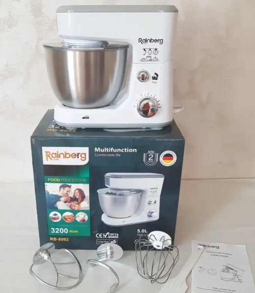 Тестомес Rainberg RG-8082 чаша 5 л 3200 Вт - Фото 8 Тестомес Rainberg RG-8082 чаша 5 л 3200 Вт - изображение 8