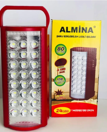 Фонарь кемпинговый Almina DL-2424 24 LED с повербанком 3000 mAh Красный - изображение 5