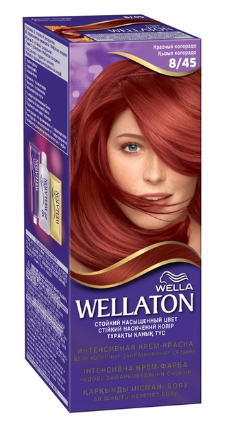 Крем-фарба для волосся Wella Wellaton інтенсивна 8/45 Червоний колорадо 110 мл (4056800895366) - Фото 1 Крем-фарба для волосся Wella Wellaton інтенсивна 8/45 Червоний колорадо 110 мл (4056800895366) - изображение 1