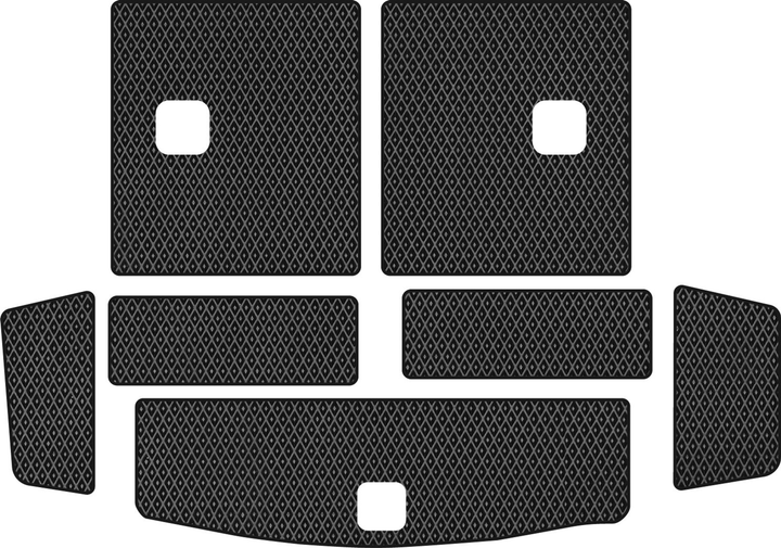 Акція на Комплект автокилимків EVAtech в багажник авто Chevrolet Captiva (C140) 7 seats MT 2011-2018 1 покоління SUV EU 7 шт Black від Rozetka