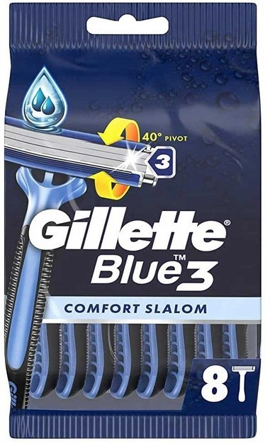 Одноразові станки для гоління Gillette Blue3 Comfort Slalom 8 шт. - зображення 1
