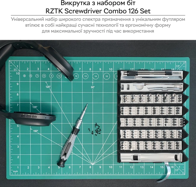 Отвертка с набором бит RZTK Screwdriver Combo 126 Set – фото