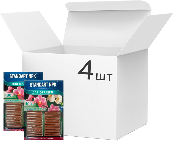 Удобрение палочки Standart NPK 10-8-10 для орхидей 30 шт х 4 упаковки (4820072977224) 