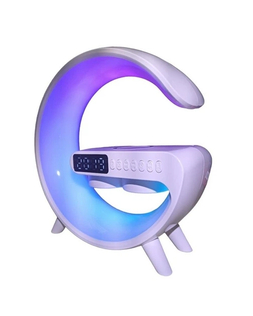 Настільна лампа-нічник Led Wireless Charging Speaker Google G11 (8527) 15W бездротова з колонкою, радіо, будильником та бездротовою зарядкою White - зображення 3