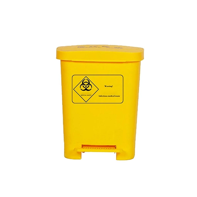 Контейнер-бак для сміття з педаллю 40 л Жовтий з кришкою - зображення 1
