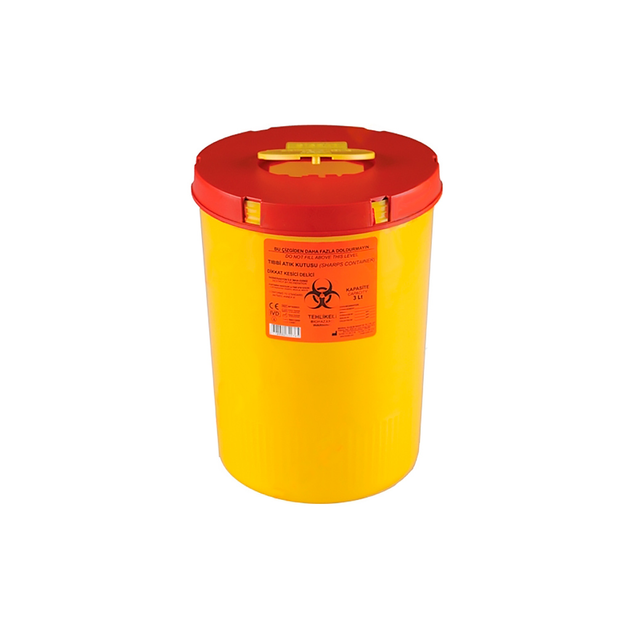 Контейнер для утилизации медицинских отходов 3 л с крышкой Желтый Moslab - изображение 1