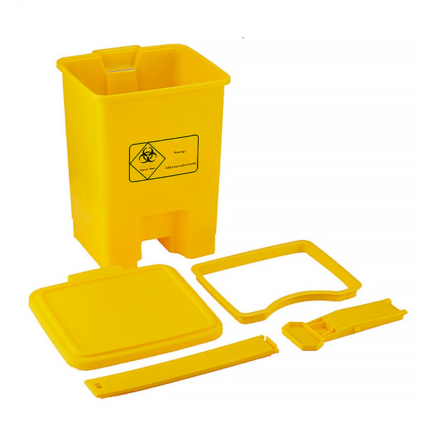 Контейнер-бак для мусора с педалью 30 л Желтый с крышкой - изображение 1
