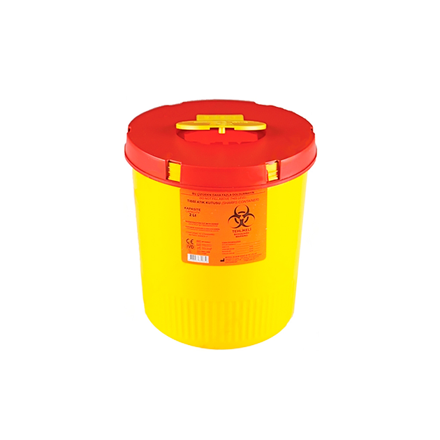 Контейнер для утилизации медицинских отходов 2 л с крышкой Желтый Moslab - изображение 1