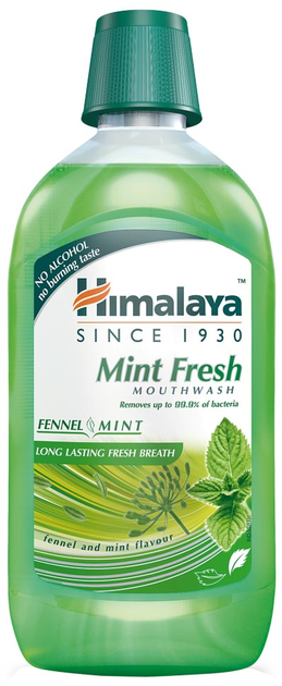 Płyn do płukania jamy ustnej Himalaya Mint Fresh odświeżający 450 ml (8901138845391) - obraz 1