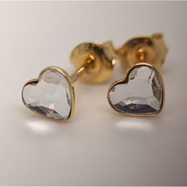 Срібні та позолочені сережки Spark зі Swarovski Heart Studs KG2808C - Фото 2 Срібні та позолочені сережки Spark зі Swarovski Heart Studs KG2808C - изображение 2
