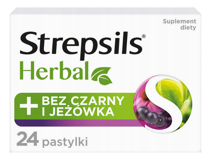 Пастилки Strepsils Herbal Бузина та ехінацея 24 шт (5900627096477) - зображення 1