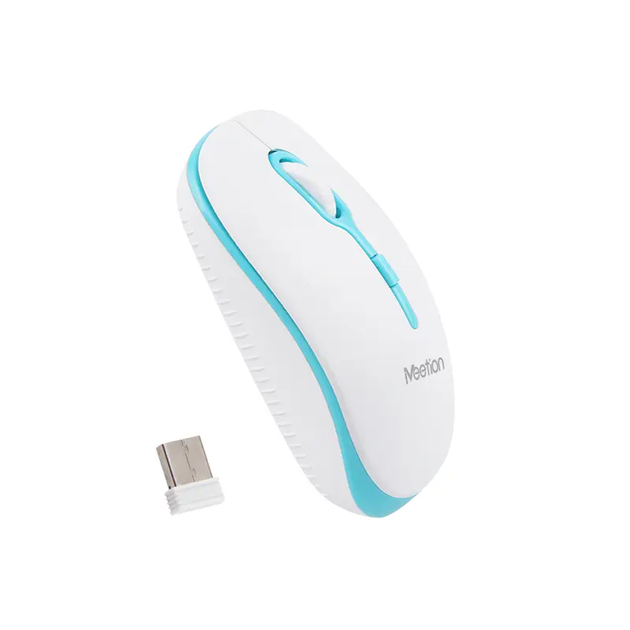 Мишка бездротова оптична MEETION 2.4G MT-R547 Блакитний - зображення 4