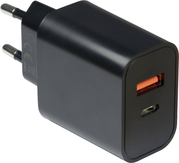 Мережевий зарядний пристрій Inter-Tech PD-2120 USB-C 20 Вт Чорний (88882226) - зображення 1