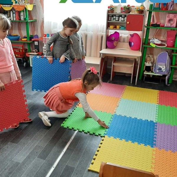 Дитячий килимок-пазл 500×500×10мм коричневий - зображення 5