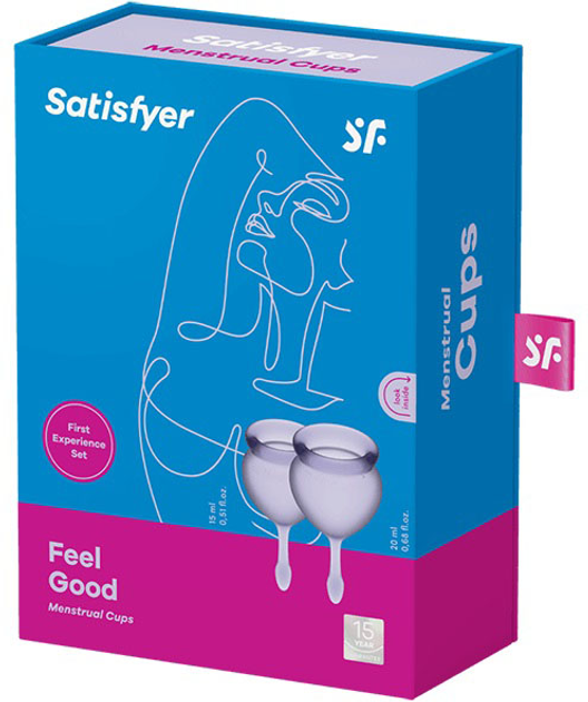 Zestaw kubeczków menstruacyjnych Satisfyer Feel Good Menstrual Cup 15 ml + 20 ml Lila (4061504002101) - obraz 1