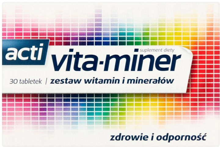 Zestaw witamin i minerałów Aflofarm Braveran Acti vita-miner 30 tabletek (5908275682042) - obraz 1
