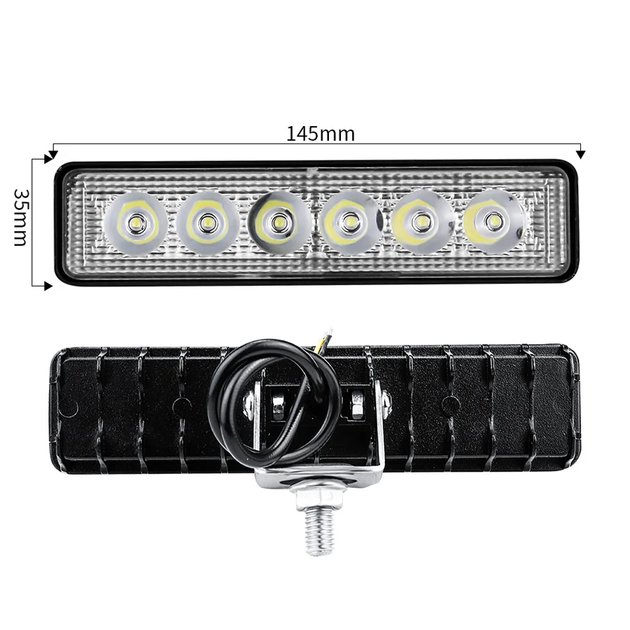 Додаткова світлодіодна LED-фара, лінза, 18 W, 135 х 45 мм, 9-30 B - зображення 2