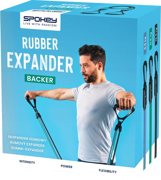Експандер для фітнесу Spokey BACKER 6.5, 11.5, 15.5 кг 120 см 943267 (5905339432674) - зображення 9