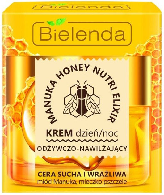 Krem do twarzy Bielenda Manuka Honey Nutri Elixir odżywczo-nawilżający na dzień i na noc do cery suchej i wrażliwej odżywczy 50 ml (5902169032890) - obraz 1