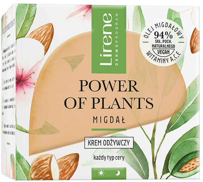 Krem do twarzy Lirene Power of Plants odżywczy Migdał 50 ml (5900717771413) - obraz 1