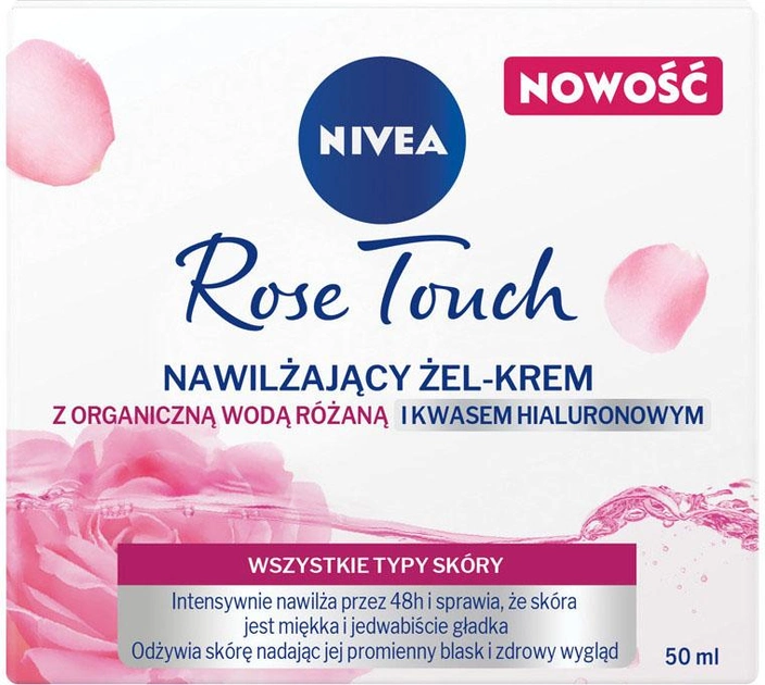 Żel-krem do twarzy NIVEA Rose Touch nawilżający z organiczną wodą różaną i kwasem hialuronowym 50 ml (9005800339702) - obraz 1