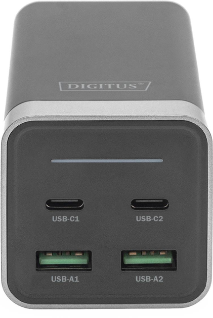 4-portowa uniwersalna ładowarka Digitus USB 65W GaN 65W 2x USB-C 2x USB-A PD3.0 (DA-10180) - obraz 2