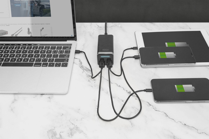 4-portowa uniwersalna ładowarka Digitus USB 65W GaN 65W 2x USB-C 2x USB-A PD3.0 (DA-10180) - obraz 5