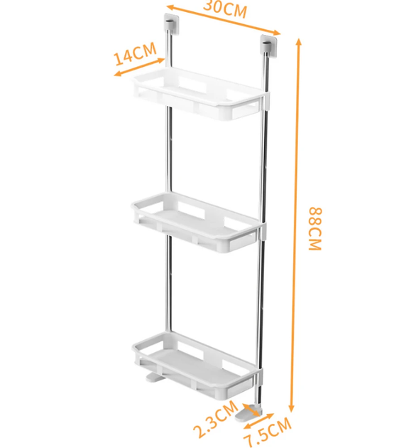 Полиця стелаж у ванну 3 яруси настінна Portable Toilet And Bathroom Storage Rack 88 х 30 см - зображення 8
