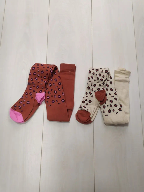 Колготы бежевые и терракотовые леопардовый принт 2шт Primark 122см (400094655) 