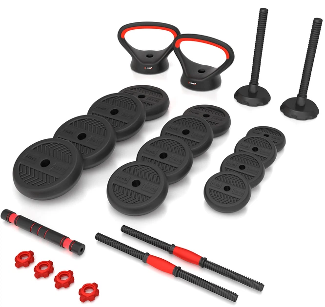 Zestaw ciężarów HMS PRO SET 6 w 1 SGN140 40 kg (5907695553024) - obraz 3
