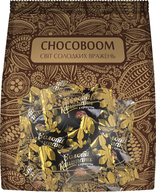 Упаковка конфет Chocoboom Золотые каштаны с кунжутом 180 г х 3 шт (4820216490787) - Фото 2 Упаковка конфет Chocoboom Золотые каштаны с кунжутом 180 г х 3 шт (4820216490787) - изображение 2